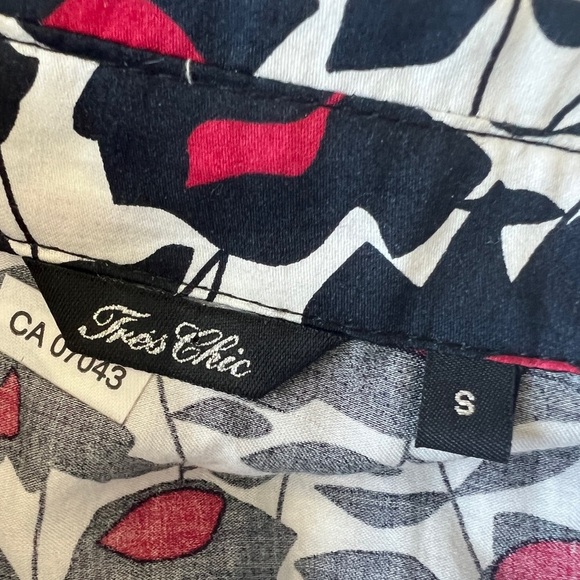 Tres Chic Womens Black Red Floral Fit and Flare Button Down Midi Dress Small - Picture 4 of 9